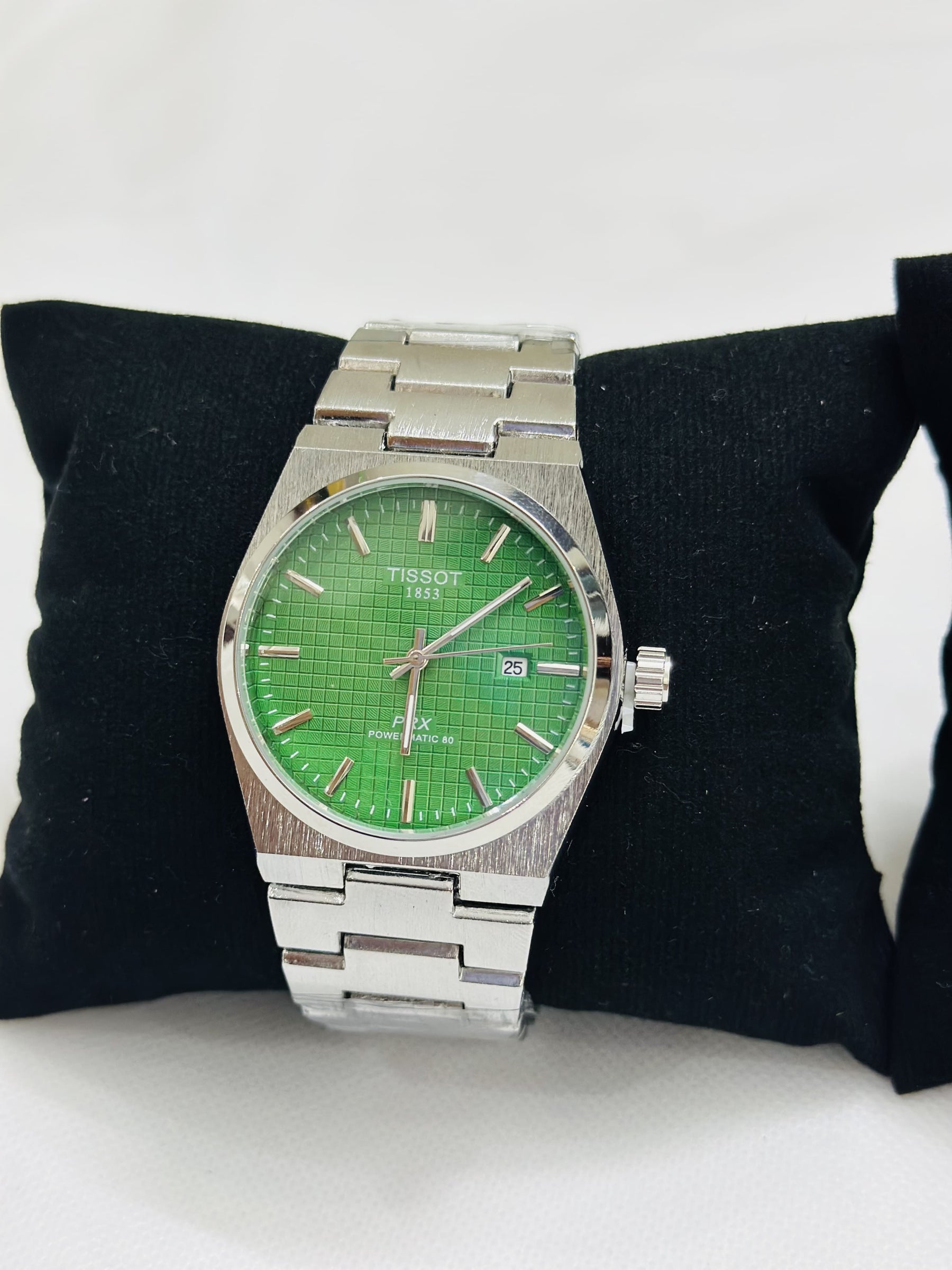 Tissot PRX Silver Stainless Steel Green Dial Quartz Unisex Watch