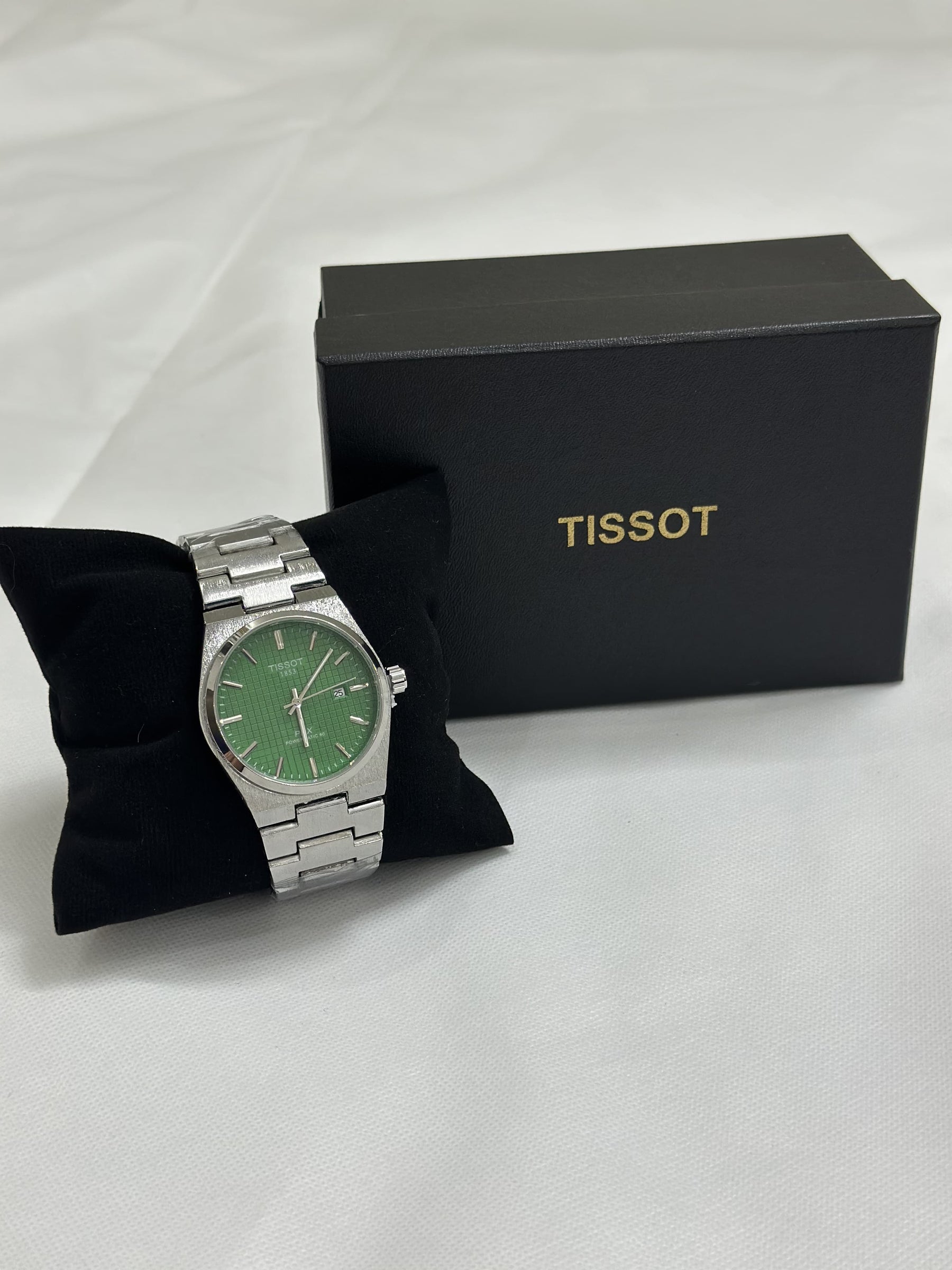 Tissot PRX Silver Stainless Steel Green Dial Quartz Unisex Watch